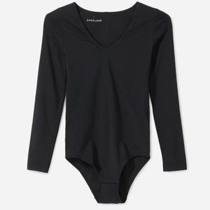 Everlane Long-Sleeve V-Neck Bodysuit - XXS